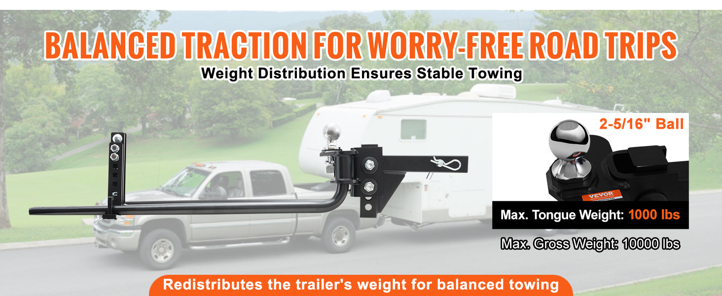 Weight Distribution Hitch with Sway Control 1000 lb Capacity Kit