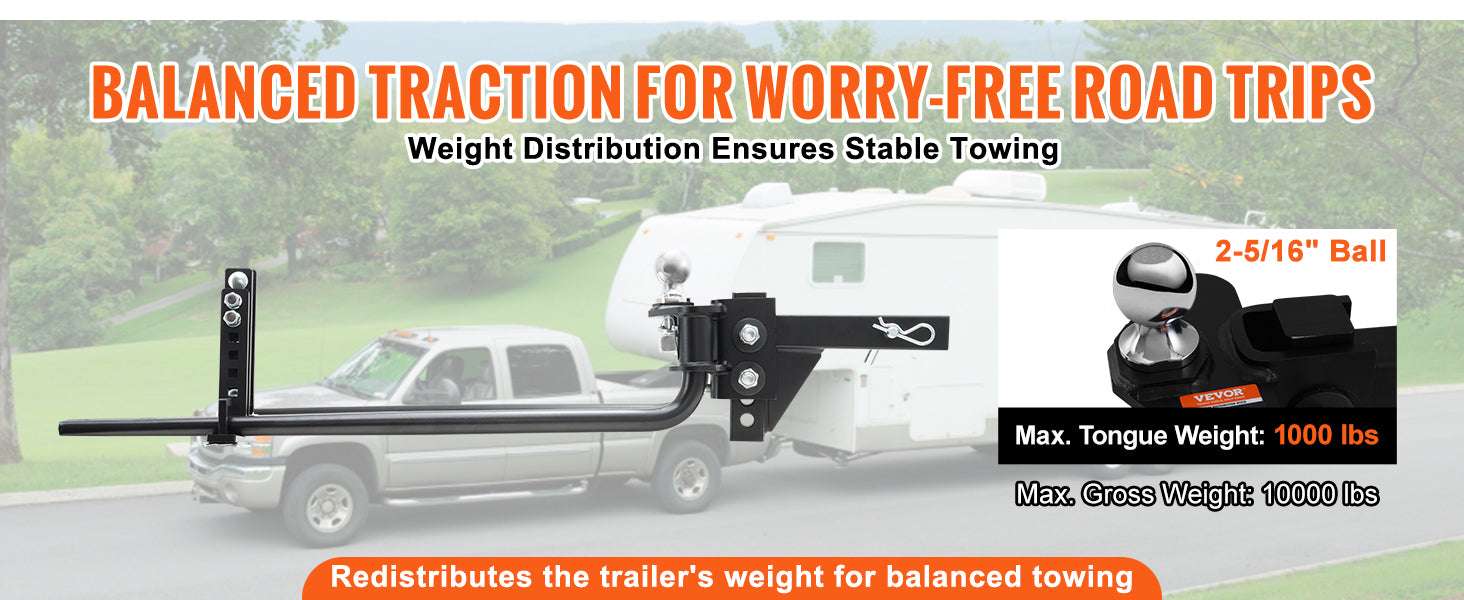 Weight Distribution Hitch with Sway Control 1000 lb Capacity Kit-1000lbs / CZECH REPUBLIC