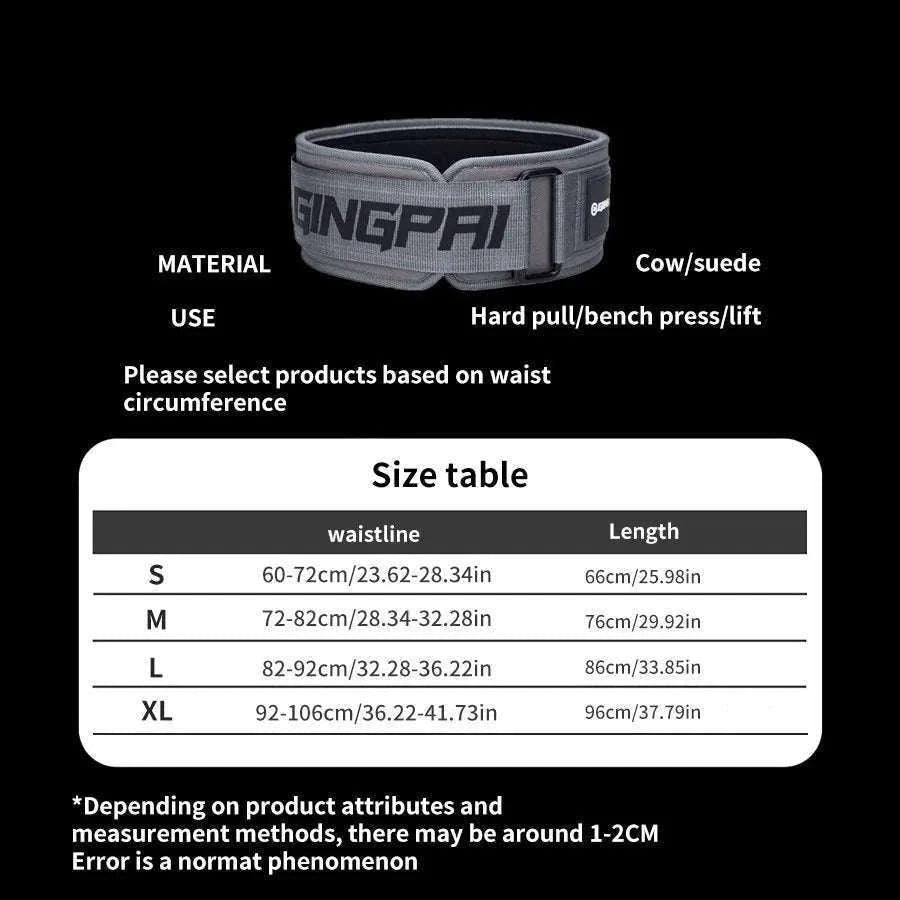 Weightlifting Waist Belt for Powerlifting and Gym Training-GP ZS S Grey / M