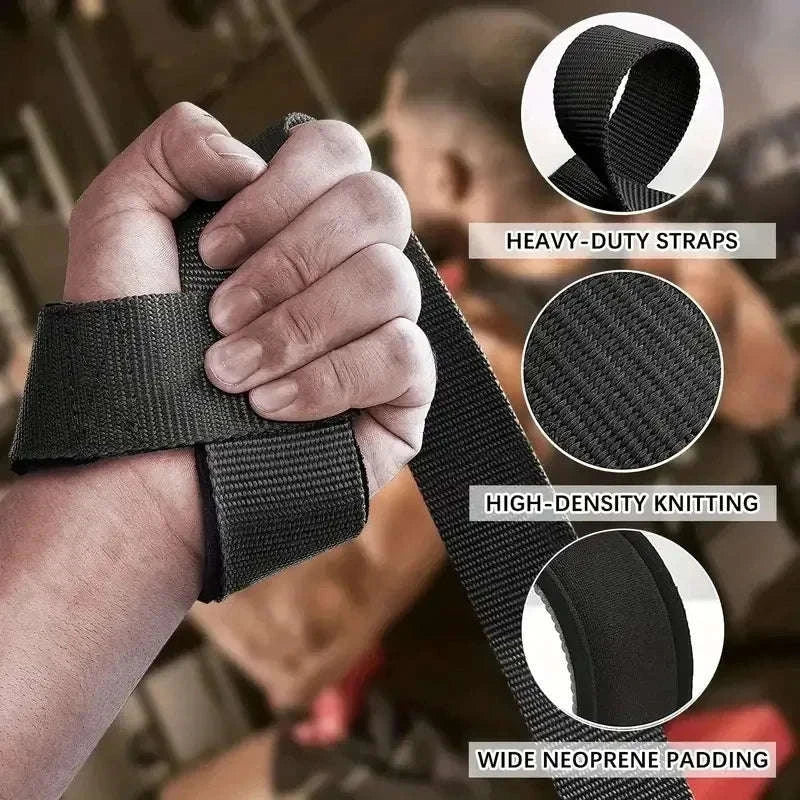 Weightlifting Wrist Straps for Secure Strength Training Support-BLACK