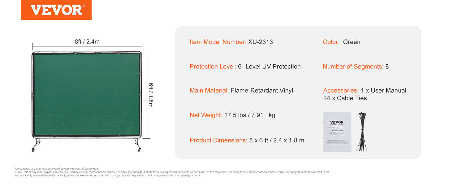 Welding Screen Frame 6 x 6 ft Flame-Resistant Protection Screen-6x6 Red / United States