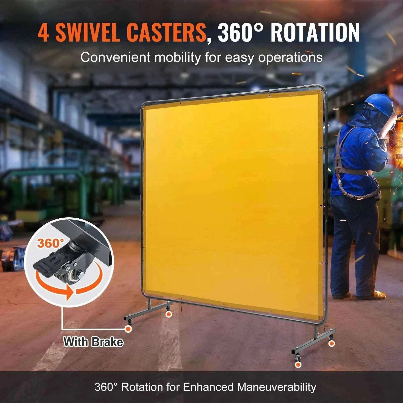 Welding Screen Frame 6 x 6 ft Flame-Resistant Protection Screen-6x6 Red / United States