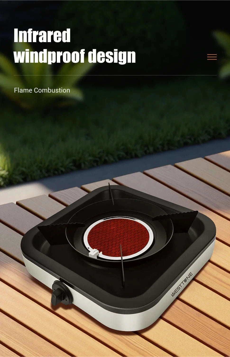 WESTTUNE 3600W Portable Camping Gas Stove with Ignition-F108X