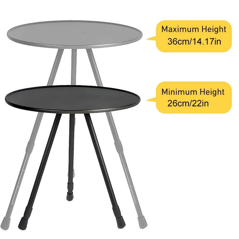 WESTTUNE Ultralight Outdoor Round Camping Table Set (2 Pcs)-2 Pcs Set / United States