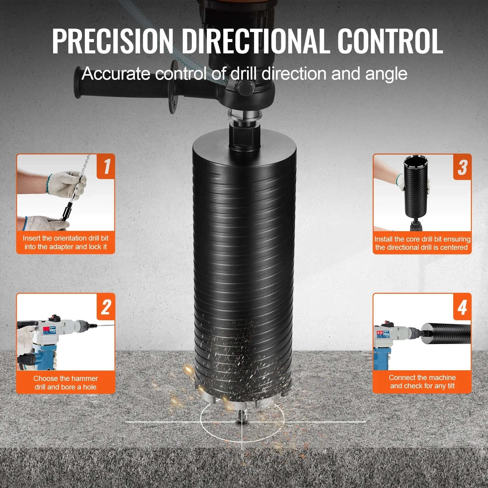 Wet/Dry Diamond Core Drill Bit for Brick and Concrete with Pilot Bit, Adapter and Saw Blade-Wet 108mm / United States