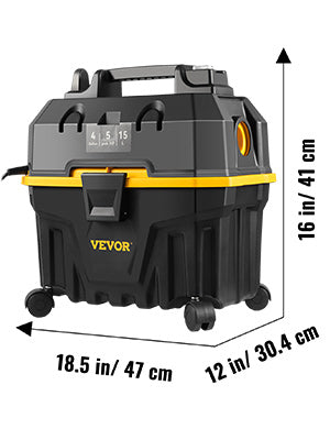 Ηλεκτρική Σκούπα Υγρών και Στερεών 15L 1200W με Ισχυρή Αναρρόφηση και Φυσητήρα