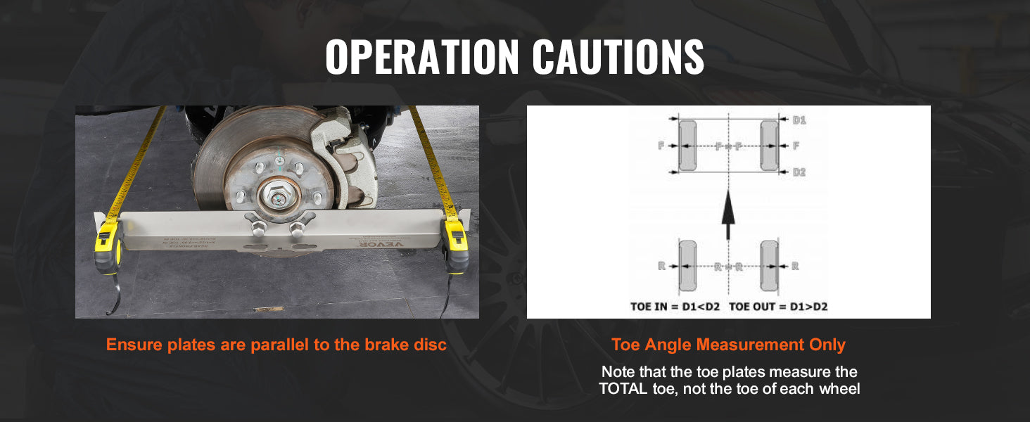Wheel Alignment Tool 2-Pack Toe Alignment Plates Stainless Steel
