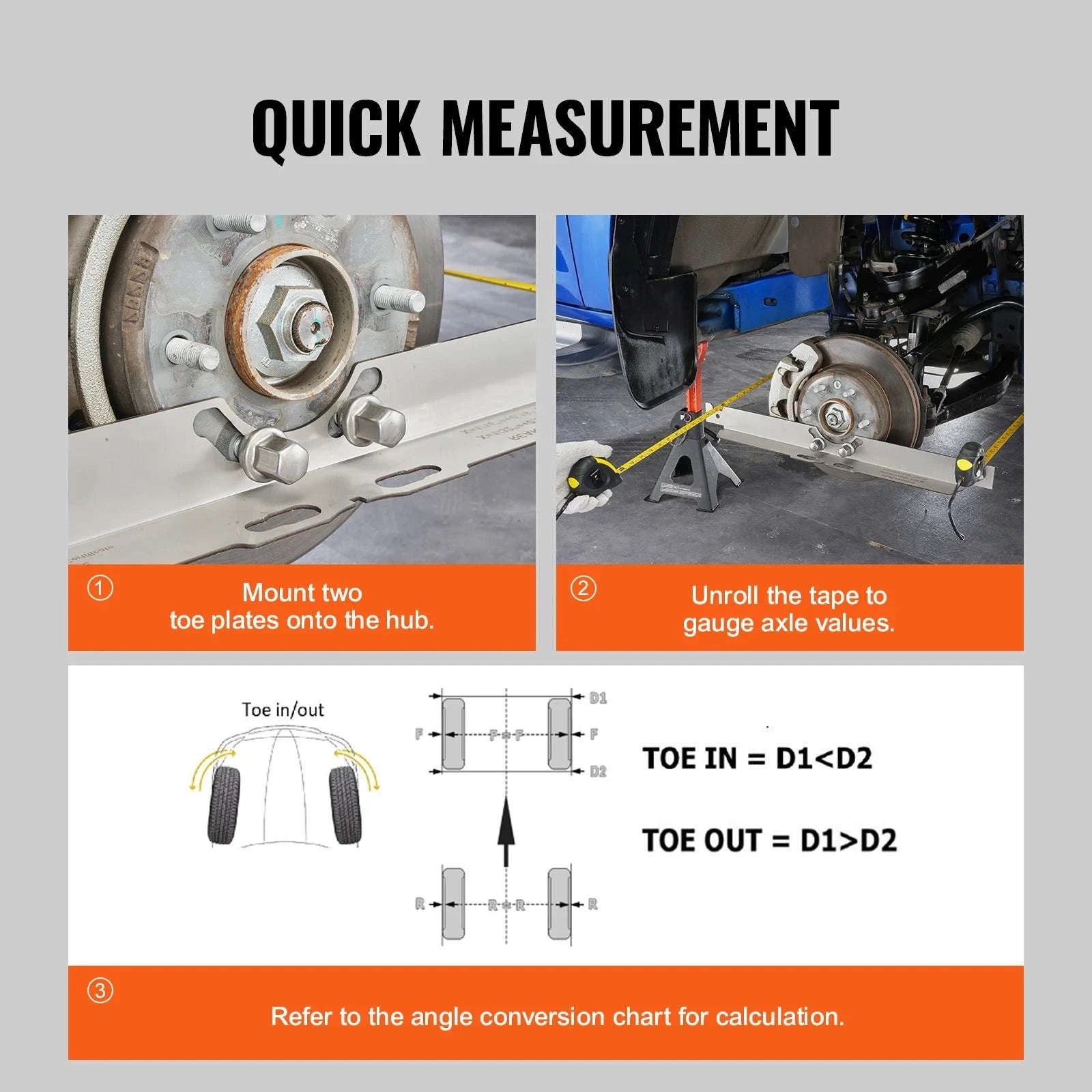 Wheel Alignment Tool 2-Pack Toe Alignment Plates Stainless Steel-United States