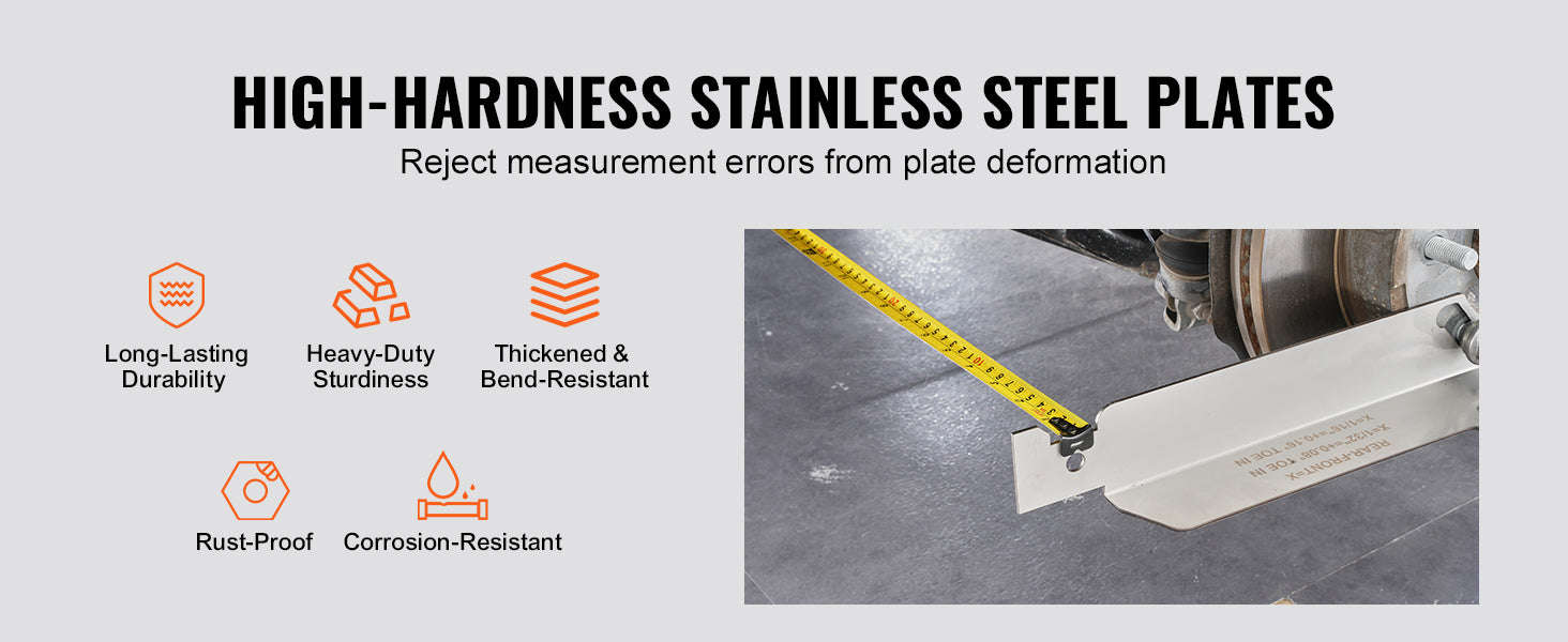Wheel Alignment Tool 2-Pack Toe Alignment Plates Stainless Steel-United States