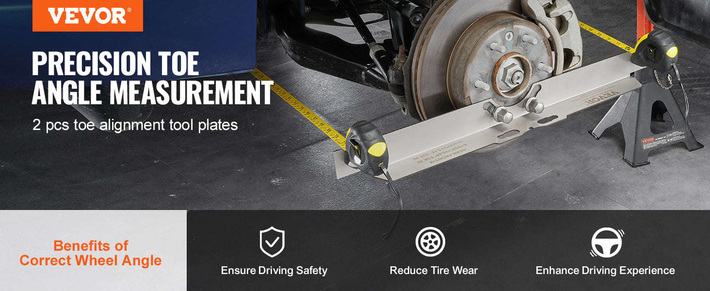 Wheel Alignment Tool 2-Pack Toe Alignment Plates Stainless Steel-United States