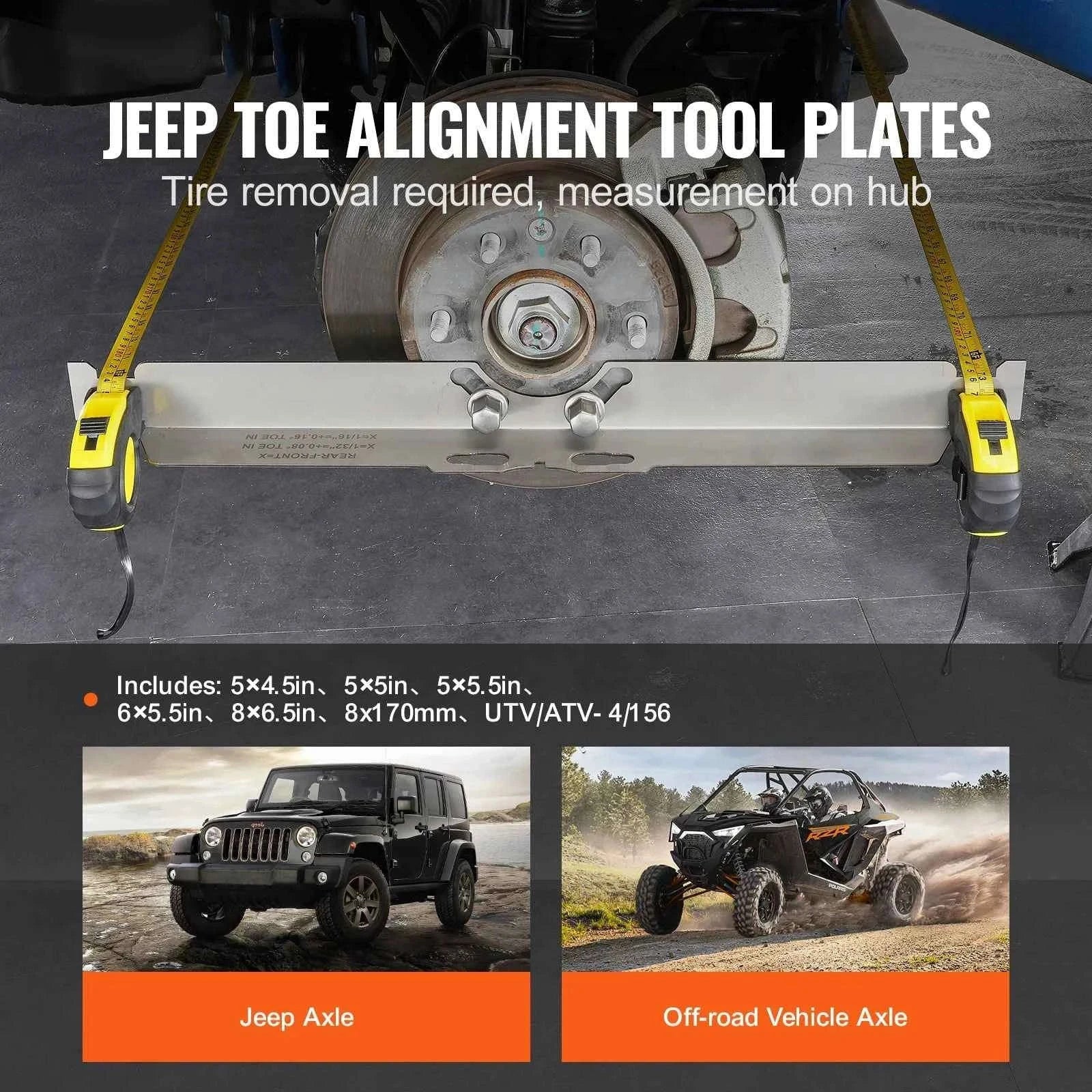 Wheel Alignment Tool 2-Pack Toe Alignment Plates Stainless Steel-United States