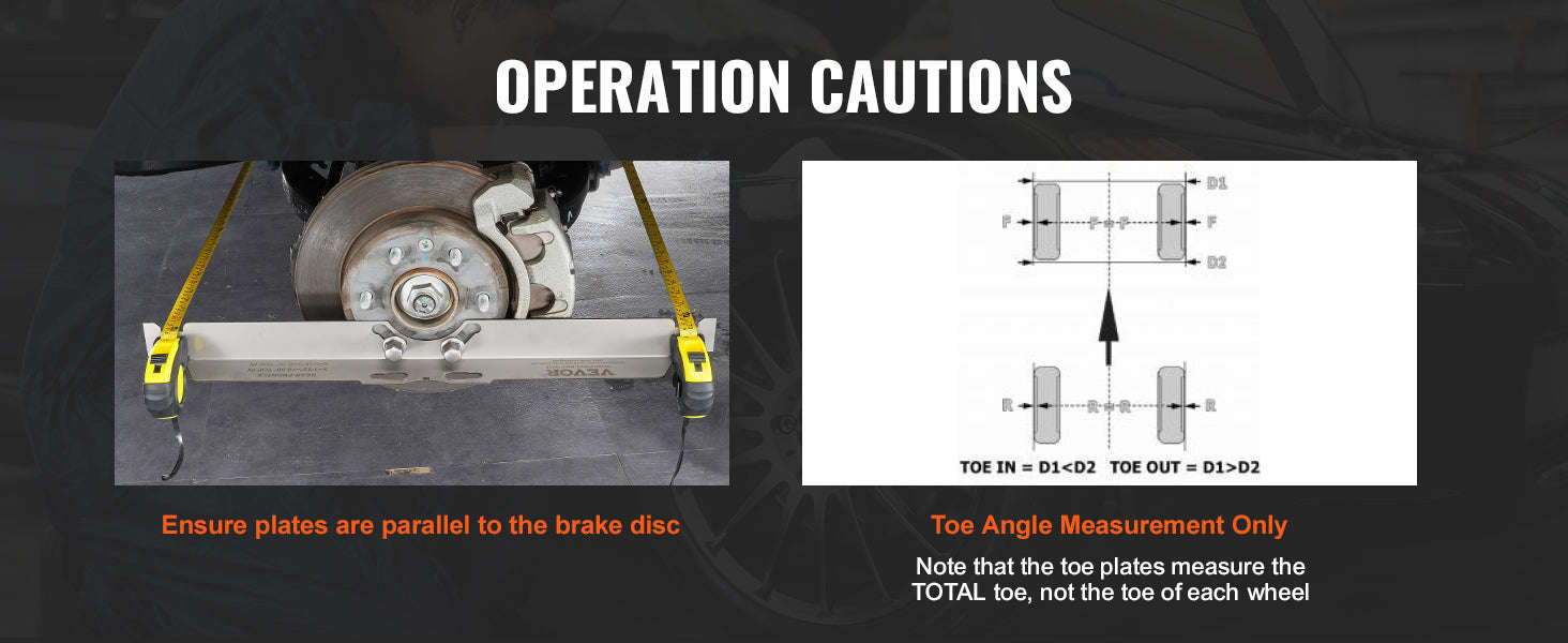 Wheel Alignment Tool 2-Pack Toe Alignment Plates Stainless Steel-United States