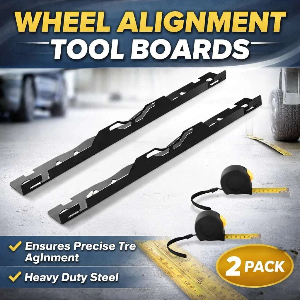 Wheel Alignment Tool Plates Pair with Tape Measures for Car Setup-silvery / United States