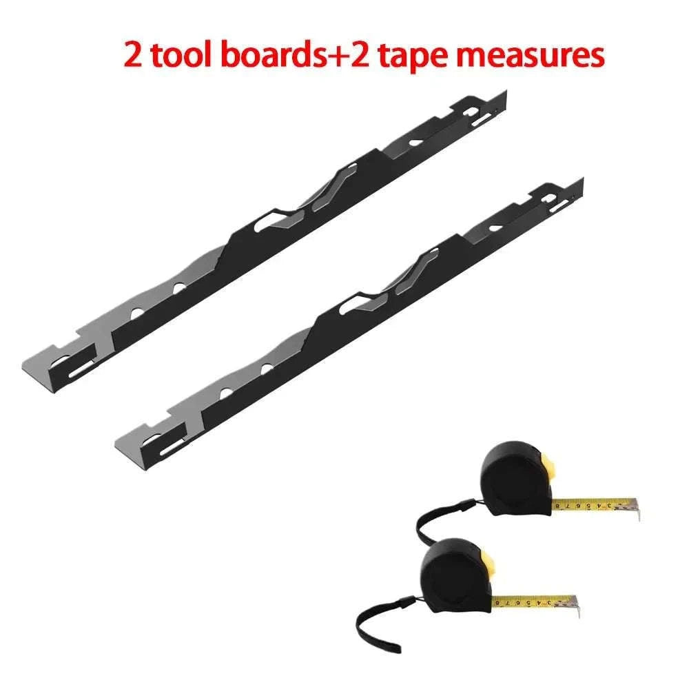Wheel Alignment Tool Plates Pair with Tape Measures for Car Setup-silvery / United States