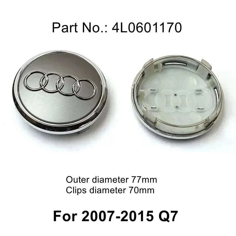 Wheel Center Cap Hub Covers 4-Piece Set Multiple Sizes-60mm Black