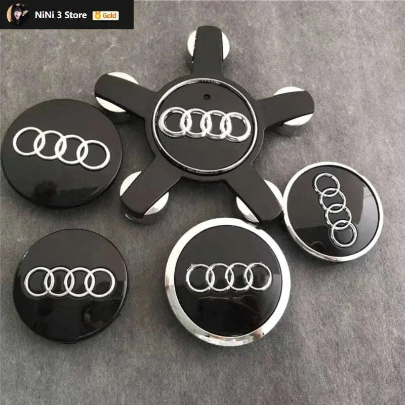 Wheel Center Cap Hub Covers 4-Piece Set Multiple Sizes-60mm Black
