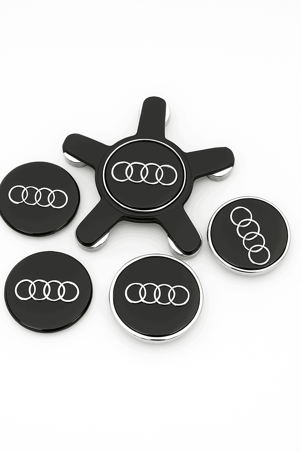 Wheel Center Cap Hub Covers 4-Piece Set Multiple Sizes-60mm Black