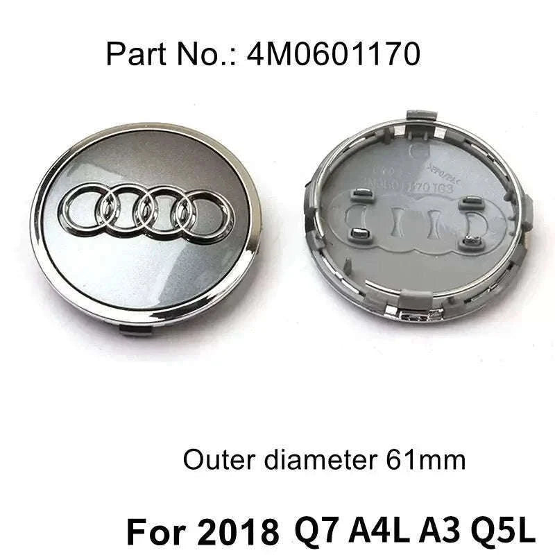 Wheel Center Cap Hub Covers 4-Piece Set Multiple Sizes-60mm Black
