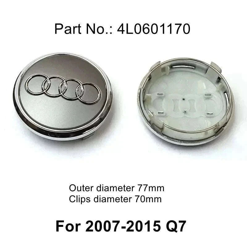 Wheel Center Cap Hub Covers 4-Piece Set Multiple Sizes-60mm Black