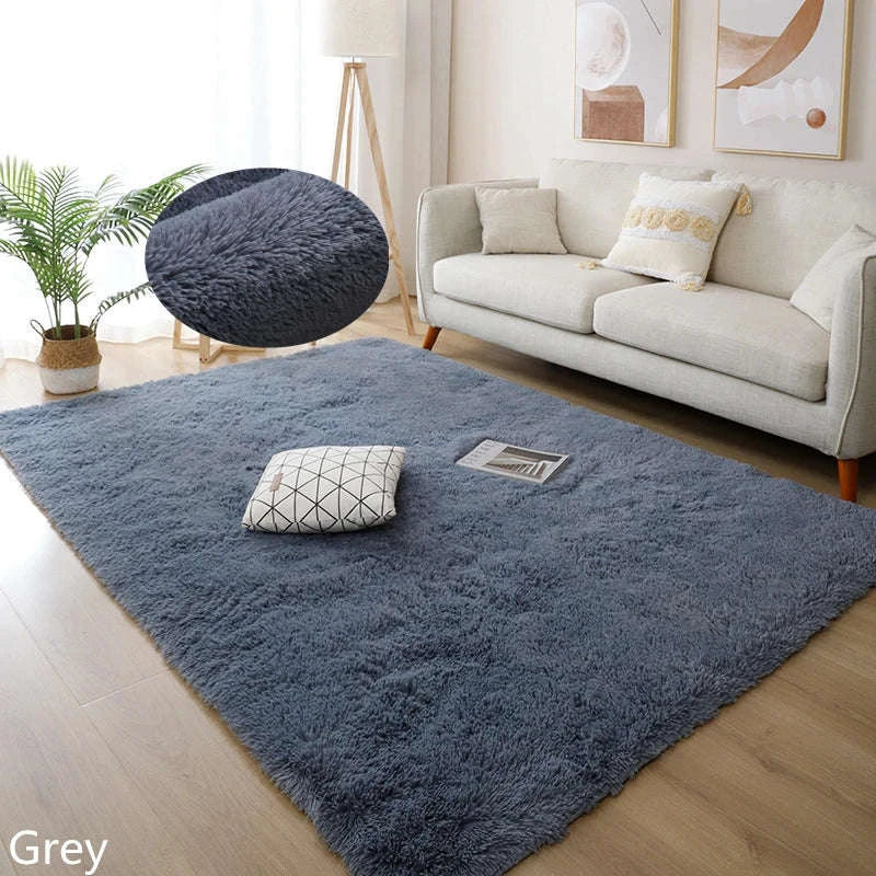 White Fluffy Pink Rug for Modern Living Rooms-Sky Blue / 80x200cm 31x78inch