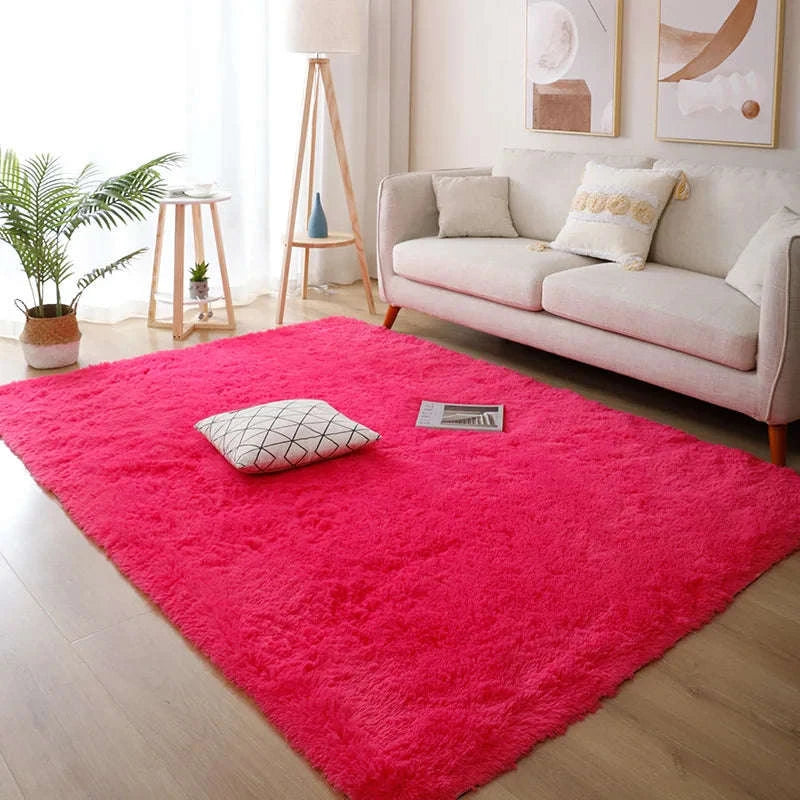 White Fluffy Pink Rug for Modern Living Rooms-Sky Blue / 80x200cm 31x78inch