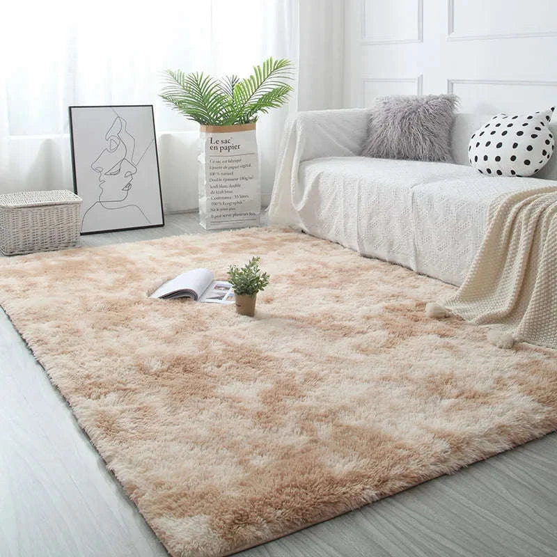 White Fluffy Pink Rug for Modern Living Rooms-Sky Blue / 80x200cm 31x78inch