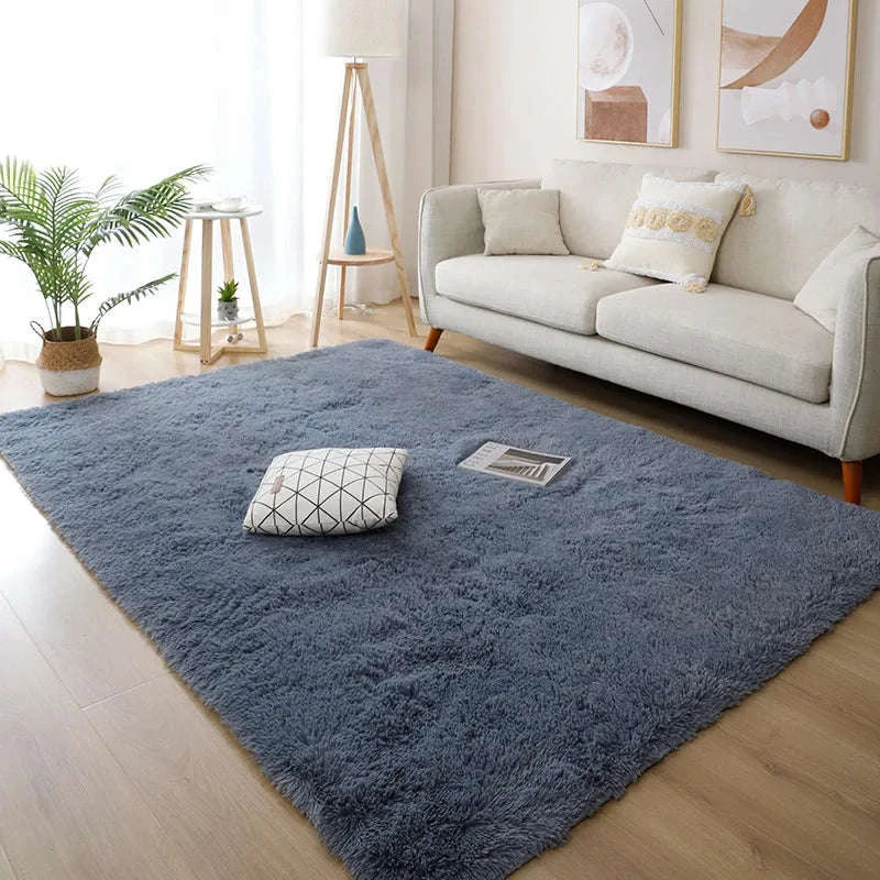 White Fluffy Pink Rug for Modern Living Rooms-Sky Blue / 80x200cm 31x78inch