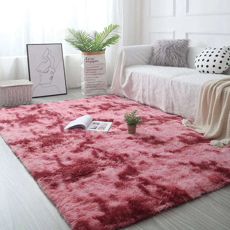White Fluffy Pink Rug for Modern Living Rooms-Sky Blue / 80x200cm 31x78inch