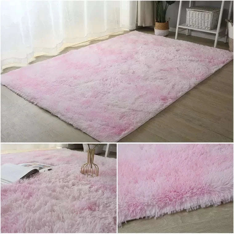 White Fluffy Pink Rug for Modern Living Rooms-Sky Blue / 80x200cm 31x78inch