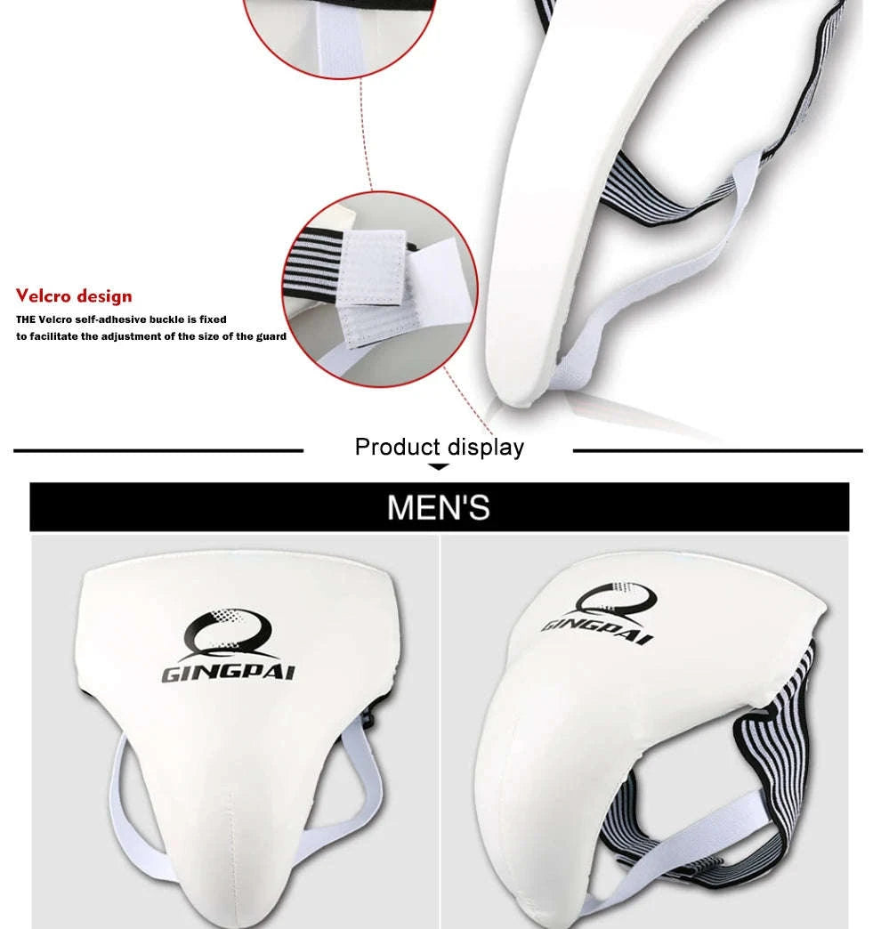 White Groin Guard Cup for Taekwondo, Muay Thai and Martial Arts-Male / XL