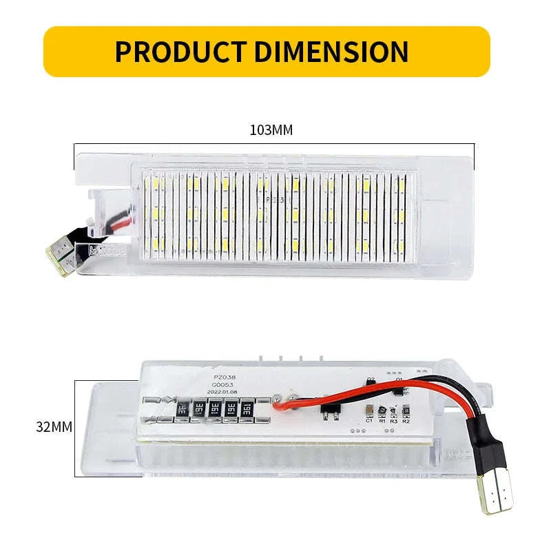 White LED License Plate Lamp for T10 Halogen Replacement-2pcs Led Lights / China Mainland