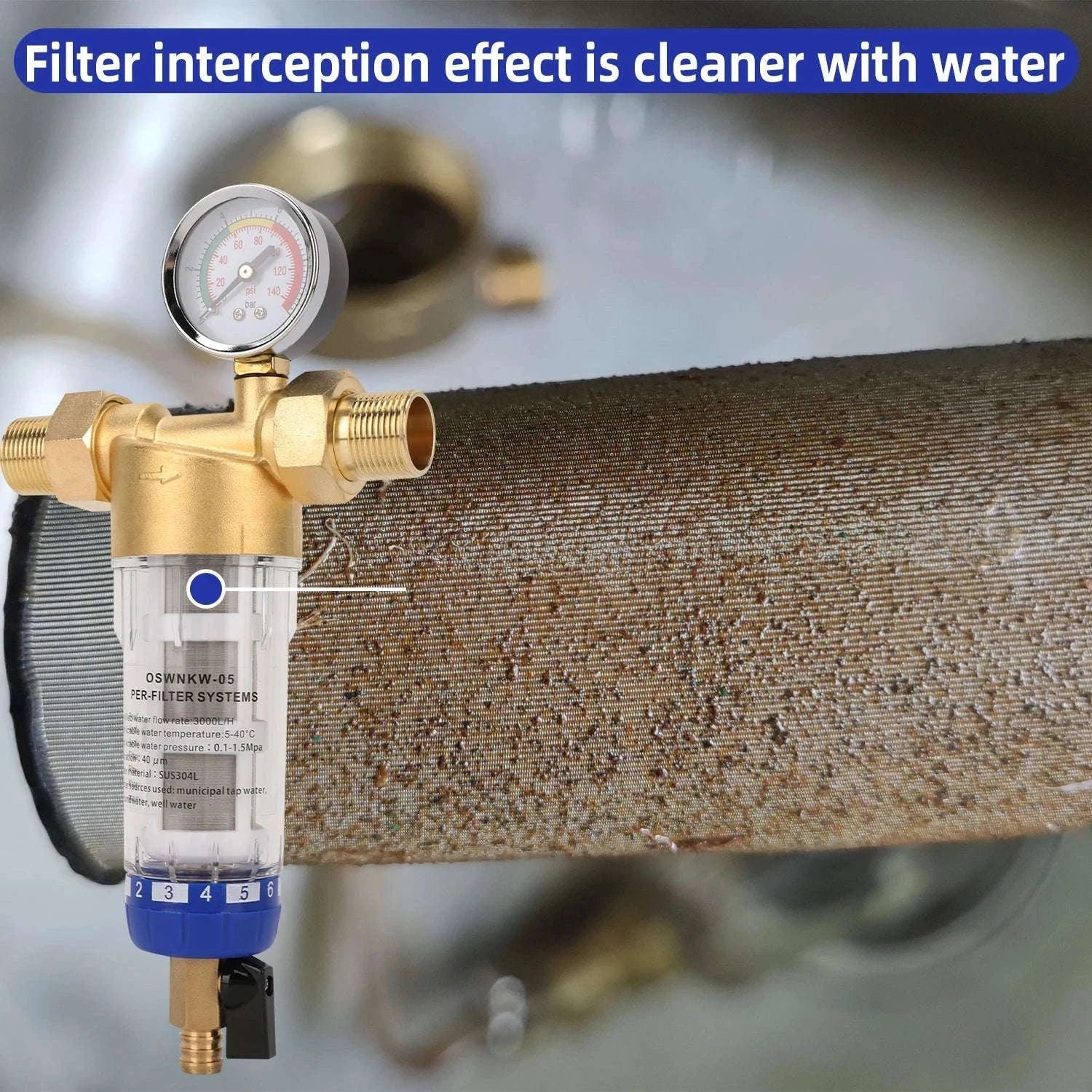 Whole House Spin Down Sediment Water Filter Pre-Filter System-filter element