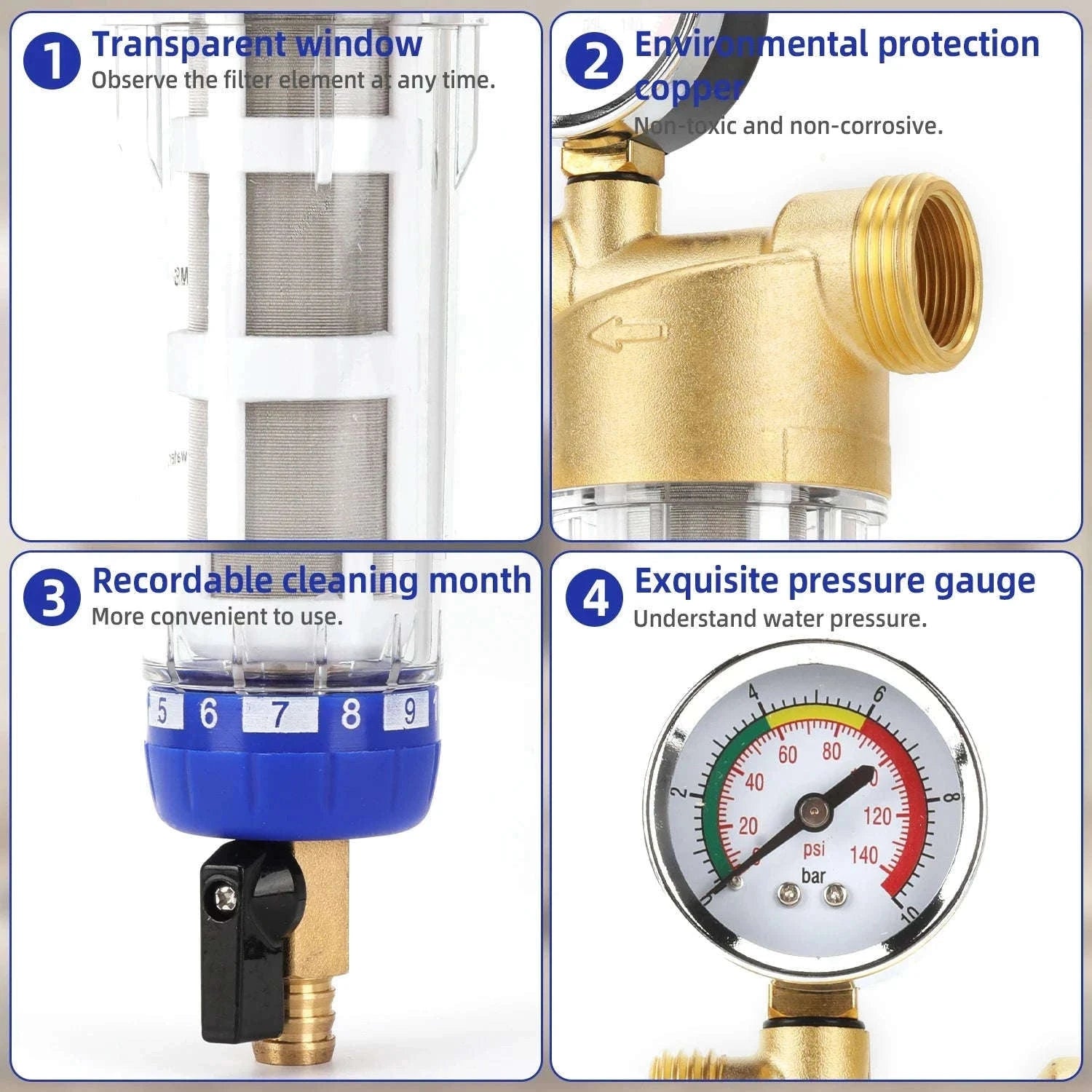 Whole House Spin Down Sediment Water Filter Pre-Filter System-filter element