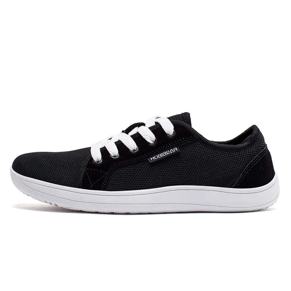 Wide Barefoot Shoes for Outdoor Running and Daily Wear-Black-White / 40