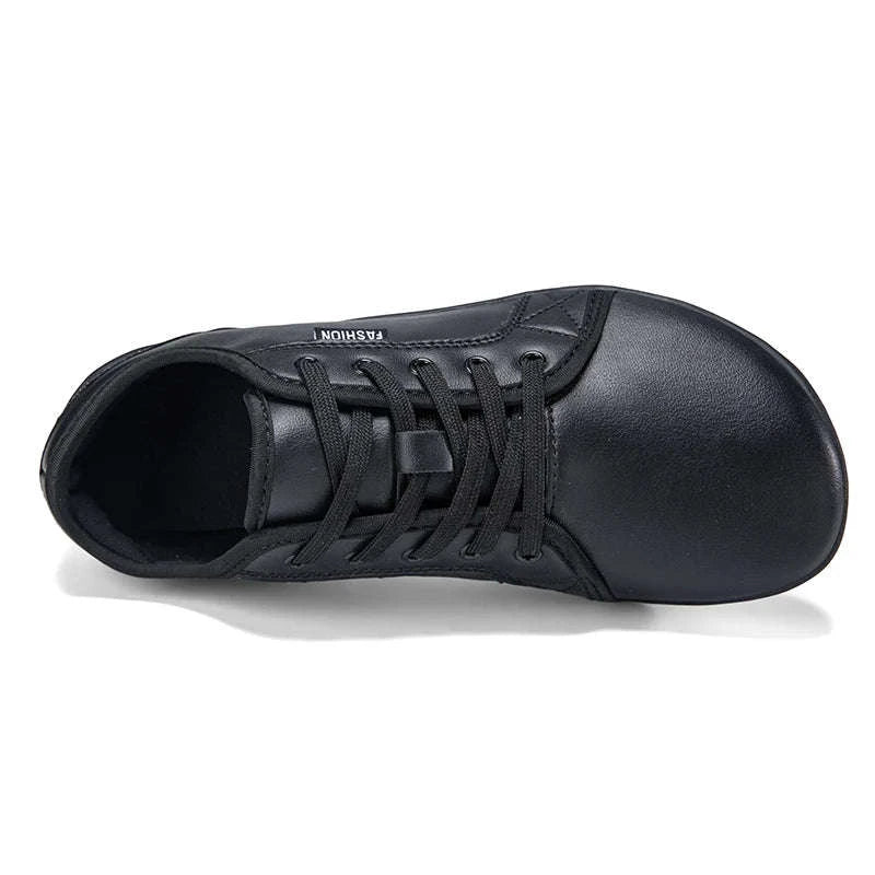 Wide Barefoot Walking Shoes Black Lightweight Soft Soled Flat Shoes-WHITE / 48
