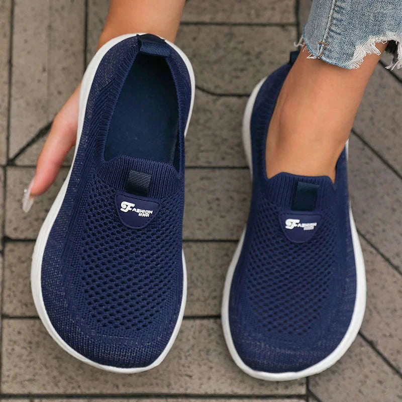 Wide-Fit Thick-Soled Casual Sports Shoes-SKY BLUE / 36