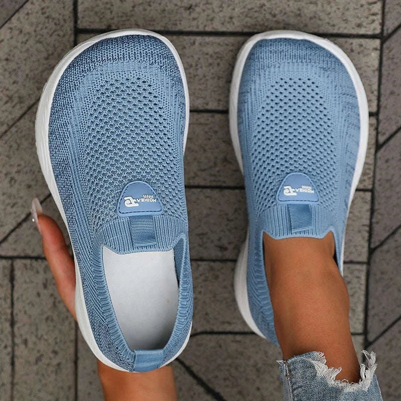 Wide-Fit Thick-Soled Casual Sports Shoes-SKY BLUE / 36
