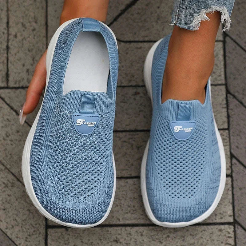 Wide-Fit Thick-Soled Casual Sports Shoes-SKY BLUE / 36