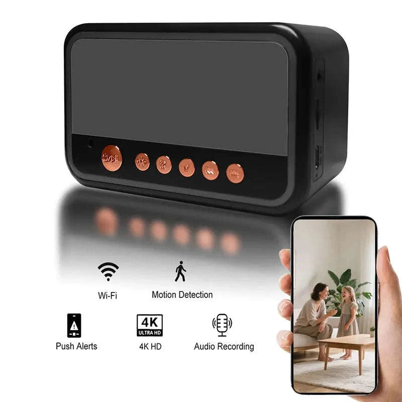 WiFi Alarm Clock Camera with 4K HD and Colorful Speaker-China Mainland