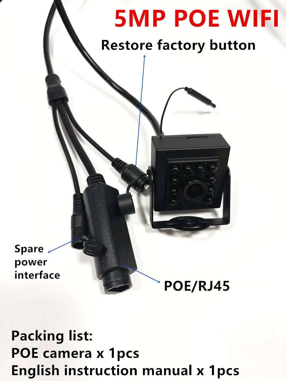 WiFi Bird Box Camera 5MP PoE Mini Nest Camera with Night Vision-2MP Package EU / 2.8mm