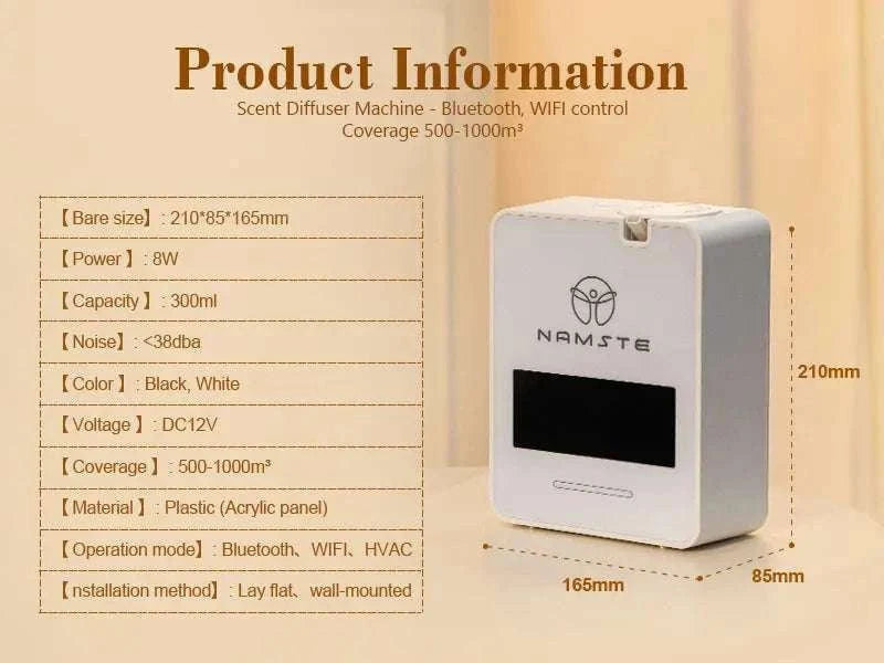 WiFi Bluetooth Aromatherapy Diffuser 300ML for Large Spaces-WIFI bluetooth White / EU / United States