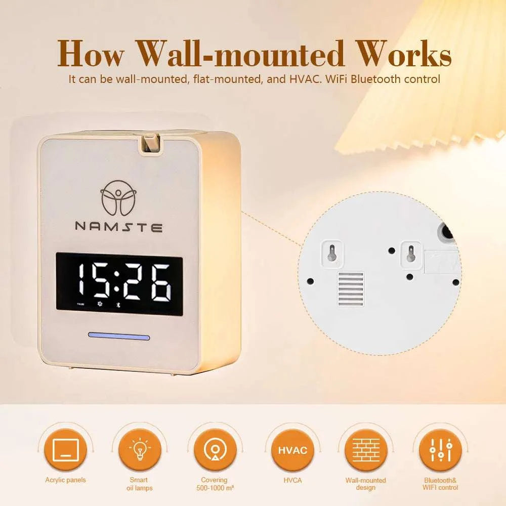 WiFi Bluetooth Aromatherapy Diffuser 300ML for Large Spaces-WIFI bluetooth White / EU / United States