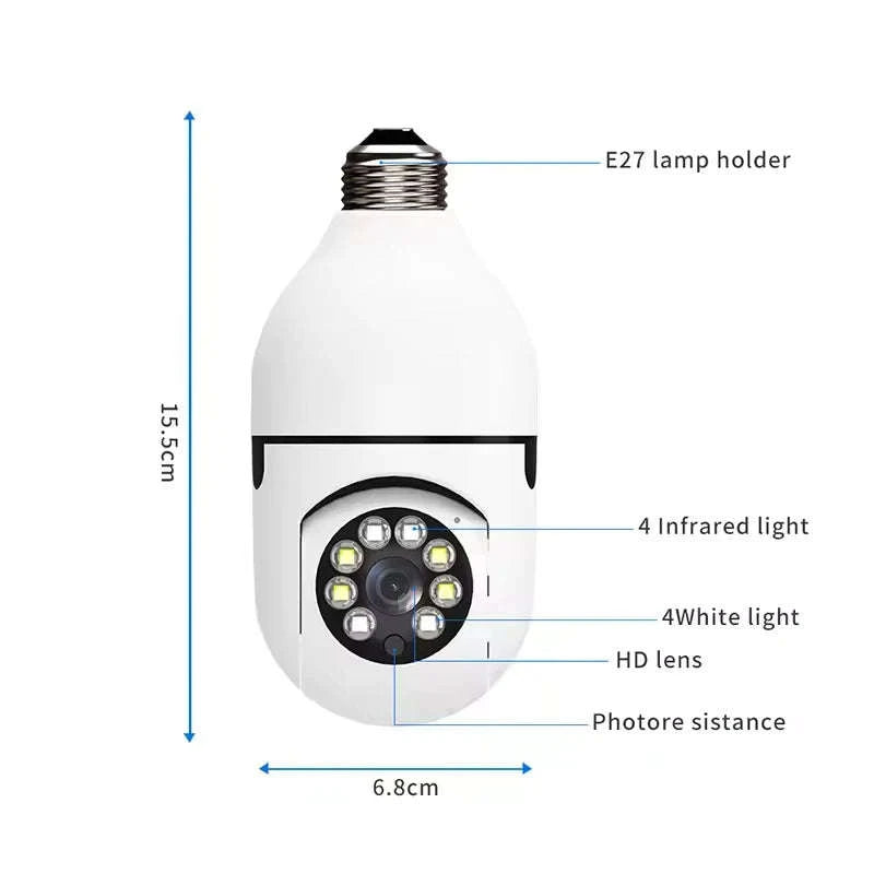 WiFi Bulb Camera – 1080P Smart Indoor Security with Full‑Color Night Vision-Default Title