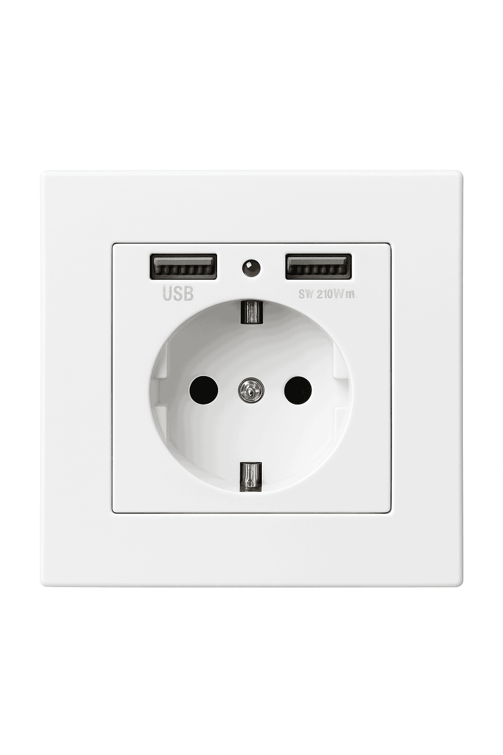 WiFi Control Socket with Dual USB Ports for Home Use-Brown / 0GB