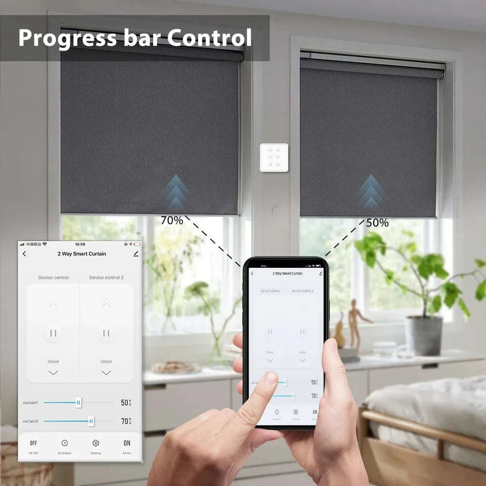 WiFi Double Curtain Switch for Smart Roller Shutters-Default Title