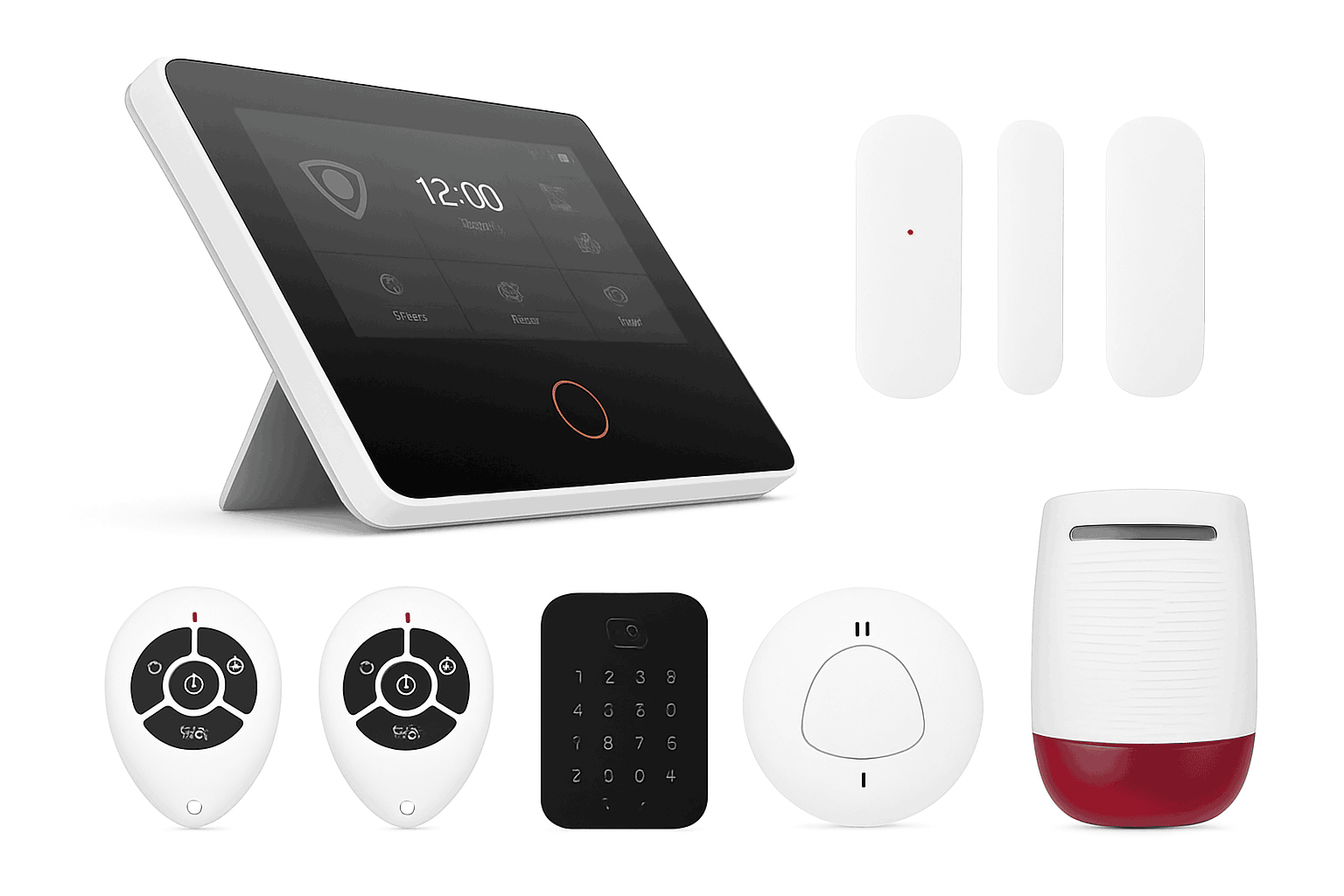 WiFi Home Alarm System with 4.3-Inch Touch Panel-WiFi Set-N 12Kit / AU Plug