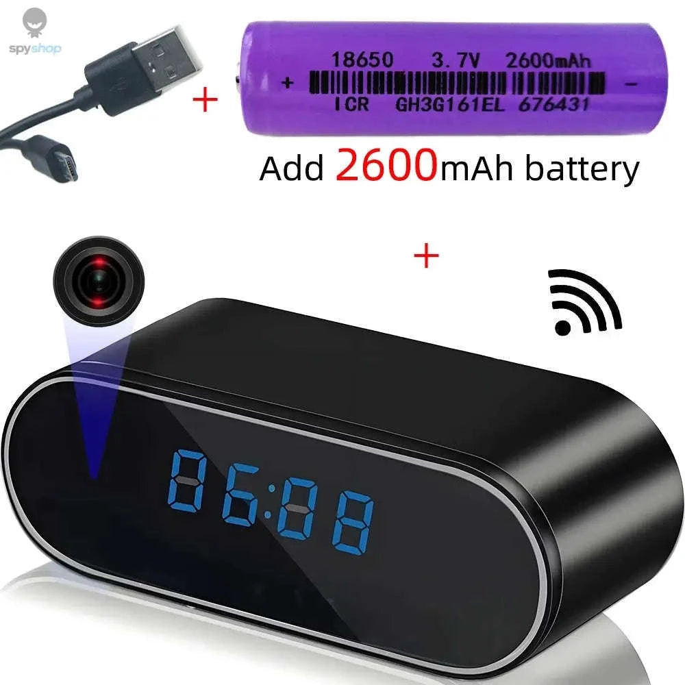 WiFi Mini Clock Camera 1080P HD Night Vision-Add 2600mAh battery / Add 16GB card / CHINA