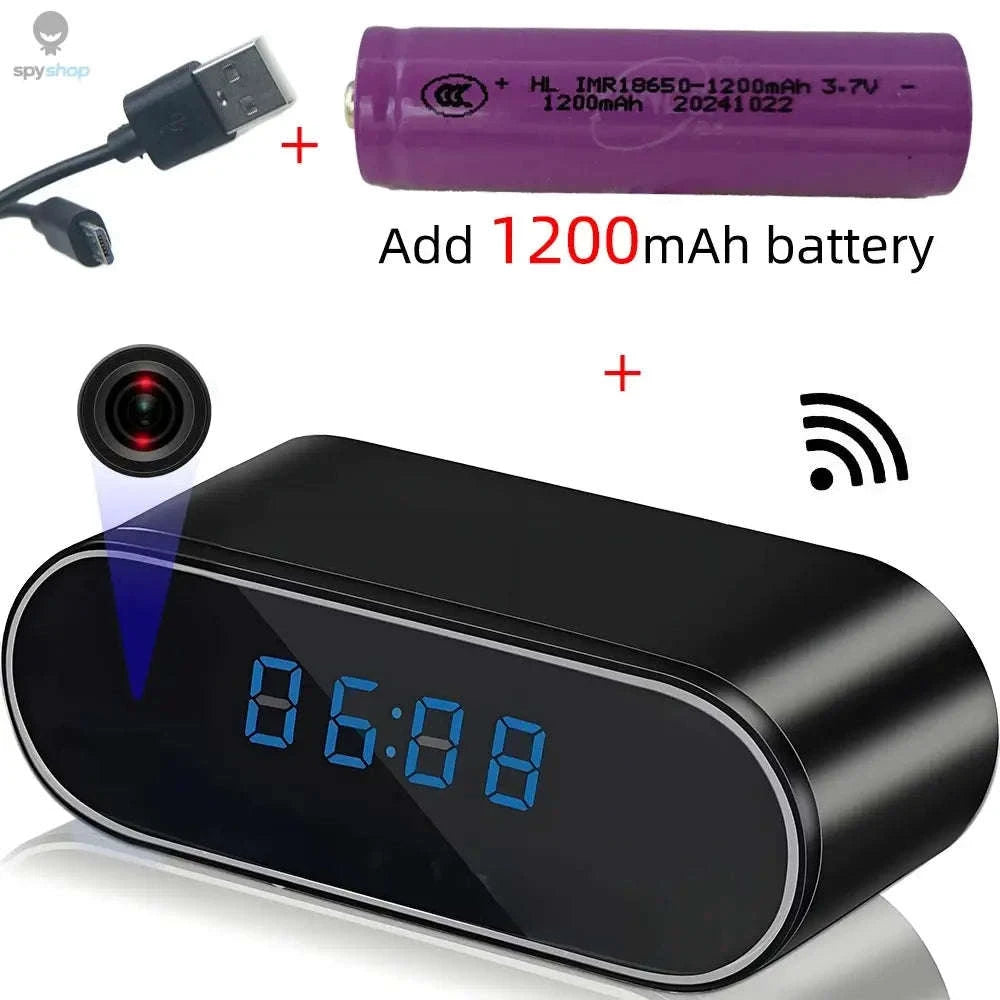 WiFi Mini Clock Camera 1080P HD Night Vision-Add 2600mAh battery / Add 16GB card / CHINA