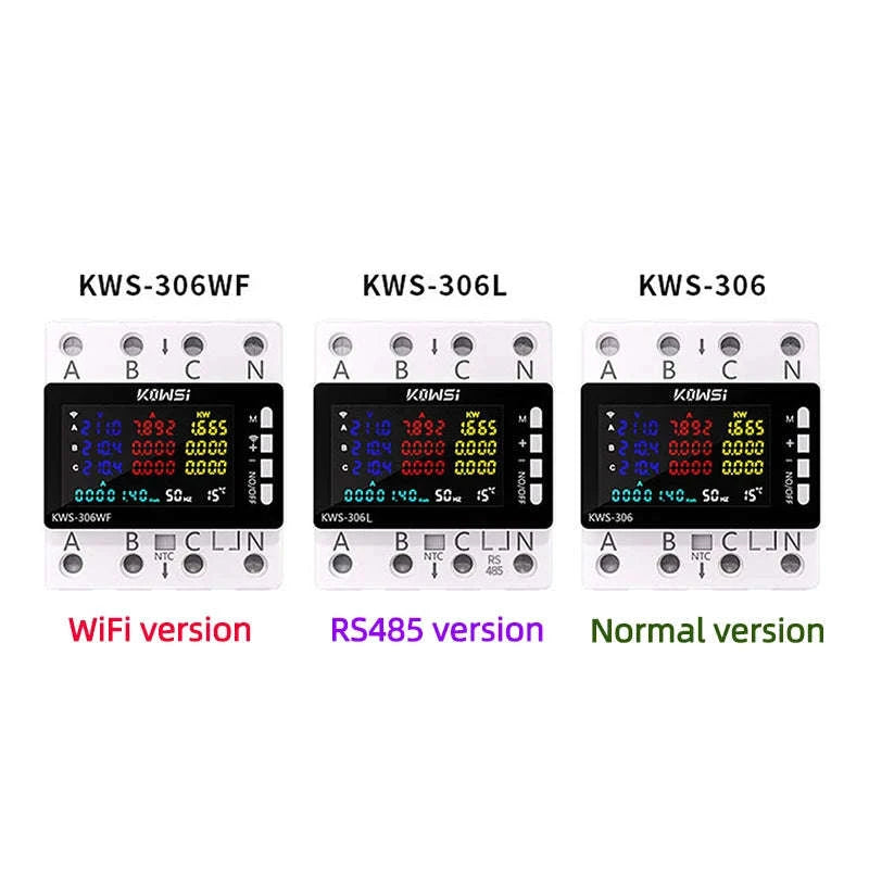 WiFi Power Energy Meter AC Monitor with 3‑Phase Protection-KWS-306WF with wifi