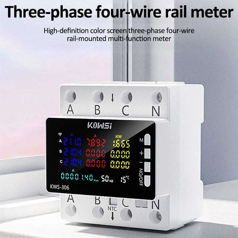 WiFi Power Energy Meter AC Monitor with 3‑Phase Protection-KWS-306WF with wifi